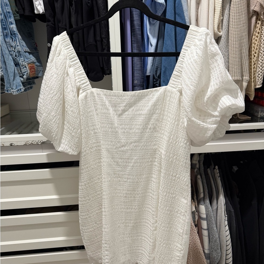 Lulu's White Mini Dress Puff Sleeve